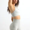 Pantaloni scurți mini Define Luxe cu talie înaltă, în culoarea gri