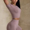 Pantaloni scurți mini Define Luxe cu talie înaltă, în culoarea Mocha Pantaloni scurți mini Define Luxe cu talie înaltă, în culoarea Mocha