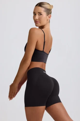 Pantaloni scurți mini Define Luxe în negru