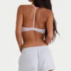 Pantaloni scurți mini din jersey periat, cu talie elastică, în culoarea gri ceață Pantaloni scurți mini din jersey periat, cu talie elastică, în culoarea gri ceață