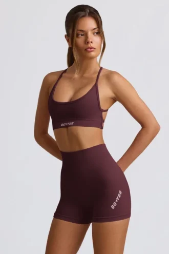 Pantaloni scurți mini fără cusături Super Sculpt în culoarea burgund Pantaloni scurți mini fără cusături Super Sculpt în culoarea burgund