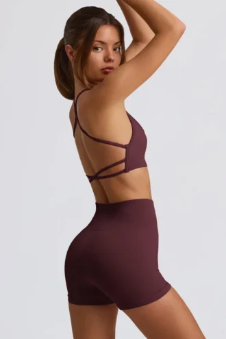 Pantaloni scurți mini fără cusături Super Sculpt în culoarea burgund Pantaloni scurți mini fără cusături Super Sculpt în culoarea burgund