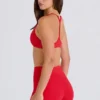 Pantaloni scurți mini Soft Active cu buzunare și talie în V, în culoarea roșu căpșună Pantaloni scurți mini Soft Active cu buzunare și talie în V, în culoarea roșu căpșună