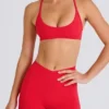 Pantaloni scurți mini Soft Active cu buzunare și talie în V, în culoarea roșu căpșună Pantaloni scurți mini Soft Active cu buzunare și talie în V, în culoarea roșu căpșună