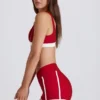 Pantaloni scurți mini Soft Active cu contrast, în roșu închis Pantaloni scurți mini Soft Active cu contrast, în roșu închis
