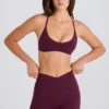 Pantaloni scurți mini Soft Active cu talie în V și buzunare, în culoarea burgund Pantaloni scurți mini Soft Active cu talie în V și buzunare, în culoarea burgund