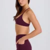 Pantaloni scurți mini Soft Active cu talie în V și buzunare, în culoarea burgund Pantaloni scurți mini Soft Active cu talie în V și buzunare, în culoarea burgund
