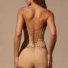 Pantaloni scurți mini Zoryelle cu talie joasă, culoare bej Pantaloni scurți mini Zoryelle cu talie joasă, culoare bej