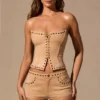Pantaloni scurți mini Zoryelle cu talie joasă, culoare bej Pantaloni scurți mini Zoryelle cu talie joasă, culoare bej