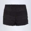 Pantaloni scurți Orla cu volane și talie medie, negri Pantaloni scurți Orla cu volane și talie medie, negri