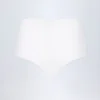 Pantaloni scurți Sabrine din jersey elastic, cu talie joasă, în culoarea albă Pantaloni scurți Sabrine din jersey elastic, cu talie joasă, în culoarea albă