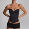 Pantaloni scurți Sabrine din jersey elastic, cu talie joasă, negri