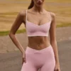 Pantaloni scurți Soft Active cu croi încrucișat și bordură contrastantă, în nuanța Powder Pink Pantaloni scurți Soft Active cu croi încrucișat și bordură contrastantă, în nuanța Powder Pink