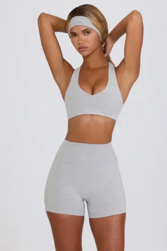 Pantaloni scurți Soft Active în gri melanj