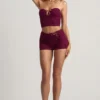Pantaloni scurți Teagan cu talie medie, în nuanța Berry Purple Pantaloni scurți Teagan cu talie medie, în nuanța Berry Purple
