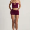 Pantaloni scurți Teagan cu talie medie, în nuanța Berry Purple Pantaloni scurți Teagan cu talie medie, în nuanța Berry Purple