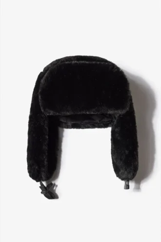 Pălărie de vânător din blană artificială, negru