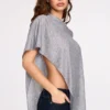Poncho din jersey transparent Ghalia, de culoare gri Poncho din jersey transparent Ghalia, de culoare gri