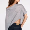 Poncho din jersey transparent Ghalia, de culoare gri Poncho din jersey transparent Ghalia, de culoare gri