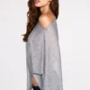 Poncho din jersey transparent Ghalia, de culoare gri Poncho din jersey transparent Ghalia, de culoare gri