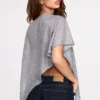 Poncho din jersey transparent Ghalia, de culoare gri Poncho din jersey transparent Ghalia, de culoare gri