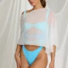Poncho transparent Zarayah în alb Poncho transparent Zarayah în alb