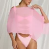 Poncho transparent Zarayah în roz bomboană Poncho transparent Zarayah în roz bomboană