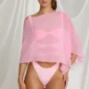 Poncho transparent Zarayah în roz bomboană Poncho transparent Zarayah în roz bomboană