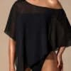 Poncho transparent Zarayah, negru Poncho transparent Zarayah, negru