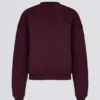 Pulover oversized cu guler rotund în culoarea Burgundy Pulover oversized cu guler rotund în culoarea Burgundy