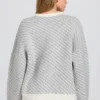 Pulover oversized cu logo din tricot, culoare Ice Pulover oversized cu logo din tricot, culoare Ice