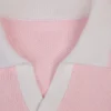 Pulover oversized din jersey de bumbac cu guler în V, în nuanța Powder Pink Pulover oversized din jersey de bumbac cu guler în V, în nuanța Powder Pink