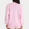 Pulover oversized din tricot cu nervuri, roz pal Pulover oversized din tricot cu nervuri, roz pal