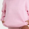 Pulover oversized din tricot cu nervuri, roz pal Pulover oversized din tricot cu nervuri, roz pal