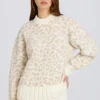 Pulover oversized din tricot jacquard, culoare Ice Pulover oversized din tricot jacquard, culoare Ice