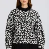 Pulover oversized din tricot jacquard, negru Pulover oversized din tricot jacquard, negru