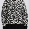 Pulover oversized din tricot jacquard, negru Pulover oversized din tricot jacquard, negru
