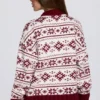 Pulover oversized din tricot jacquard, roșu crimson Pulover oversized din tricot jacquard, roșu crimson