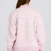 Pulover oversized din tricot jacquard, roz Pulover oversized din tricot jacquard, roz