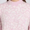 Pulover oversized din tricot jacquard, roz Pulover oversized din tricot jacquard, roz