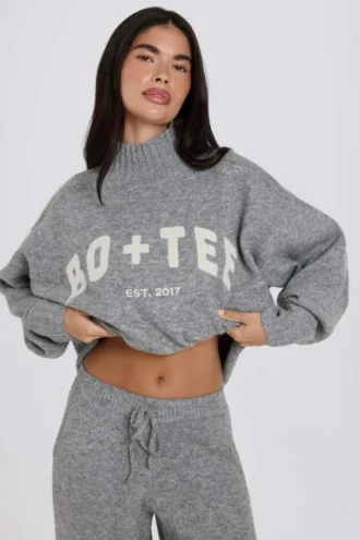 Pulover oversized din tricot moale, gri Pulover oversized din tricot moale, gri