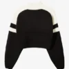 Pulover scurt cu logo din tricot, negru Pulover scurt cu logo din tricot, negru