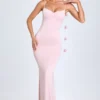 Rochie Aldona din jersey elastic cu aplicații florale, în nuanța Blush Rochie Aldona din jersey elastic cu aplicații florale, în nuanța Blush