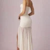 Rochie asimetrică cu corset și volane Haruna, culoare ivoriu Rochie asimetrică cu corset și volane Haruna, culoare ivoriu