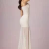 Rochie asimetrică cu corset și volane Haruna, culoare ivoriu Rochie asimetrică cu corset și volane Haruna, culoare ivoriu