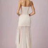 Rochie asimetrică cu corset și volane Haruna, culoare ivoriu Rochie asimetrică cu corset și volane Haruna, culoare ivoriu