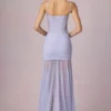 Rochie asimetrică cu corset și volane Haruna, în nuanța liliac Rochie asimetrică cu corset și volane Haruna, în nuanța liliac