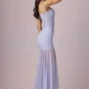 Rochie asimetrică cu corset și volane Haruna, în nuanța liliac Rochie asimetrică cu corset și volane Haruna, în nuanța liliac