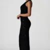 Rochie asimetrică cu decupaje și ornamente Persephone, negru Rochie asimetrică cu decupaje și ornamente Persephone, negru