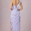 Rochie asimetrică cu volane și șireturi Hera în culoarea liliac Rochie asimetrică cu volane și șireturi Hera în culoarea liliac